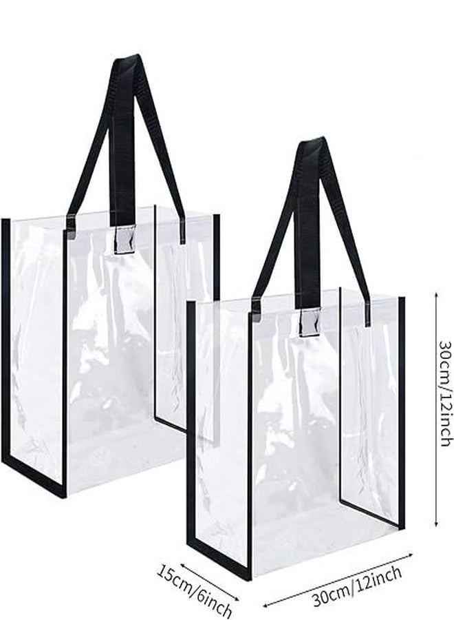 ECHSRT Heavy-Duty Clear Tote Bag - Waterproof and Transparent PVC Bag, Sturdy Handle and Stylish Trim, Perfect for Events, Travel, Concert, Office, Gym and Daily Use (Open Tote Bag) - Image 2